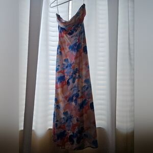 Floral Maxi Dress in Blue and Pink